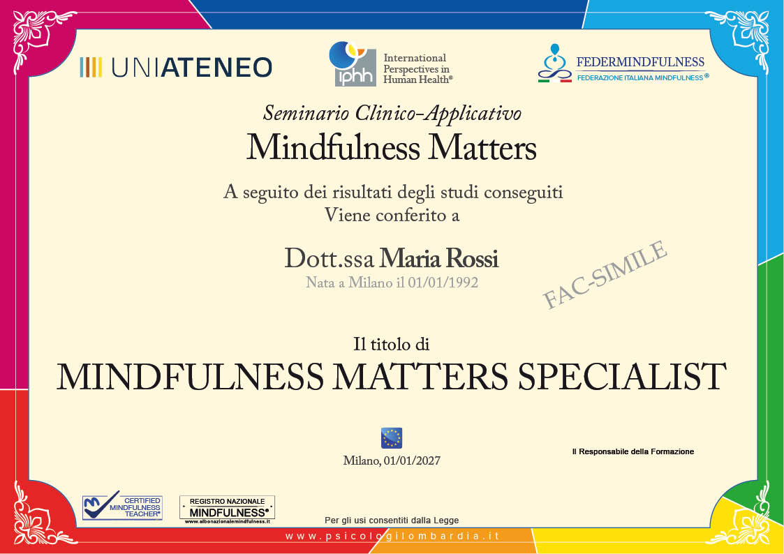 Attestato Mindfulnes Matters